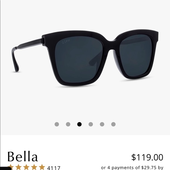 Diff eyewear Bella Black Grey Polarized Sunglasses. BNWOT. - Picture 2 of 8